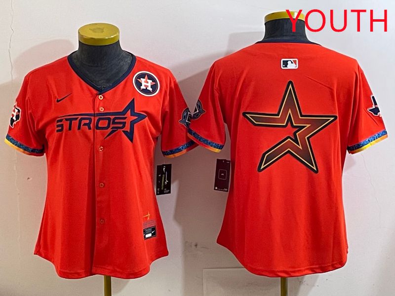 Youth Houston Astros Blank Orange Fourth generation Joint Name 2025 Nike MLB Jersey style 8